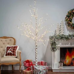 Gerson International Lawn And Outdoor Decor*7 Ft Tall Birch Tree With 250 Warm Led Lights, Holiday Decor