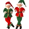 Regency International Elves*17In Fabric Red And Green Tidings Bendable Elf, Assorted Styles