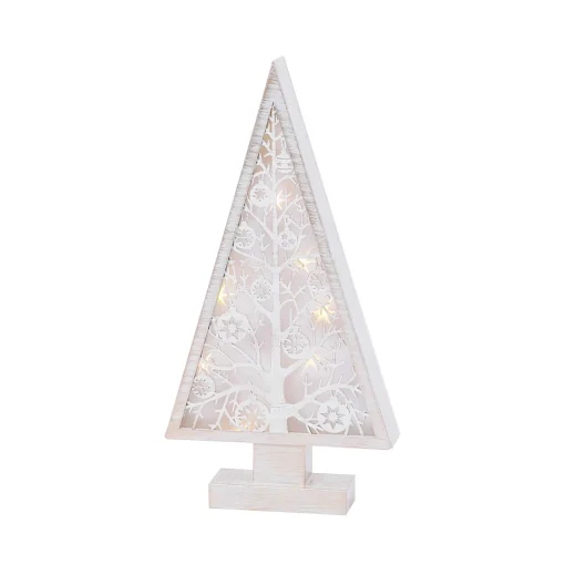 Gerson International Tabletop Items*16-In H Battery- Operated Lighted Metal And Laser Cut Wood Tree
