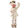 Regency International Elves*17In White Cable Knit Sweater Bendable Elf Ornament