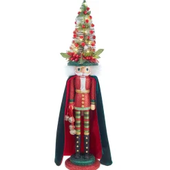 Kurt Adler Tabletop Items* 24-Inch Battery-Operated Hollywood Red And Dark Green Nutcracker With Led Hat