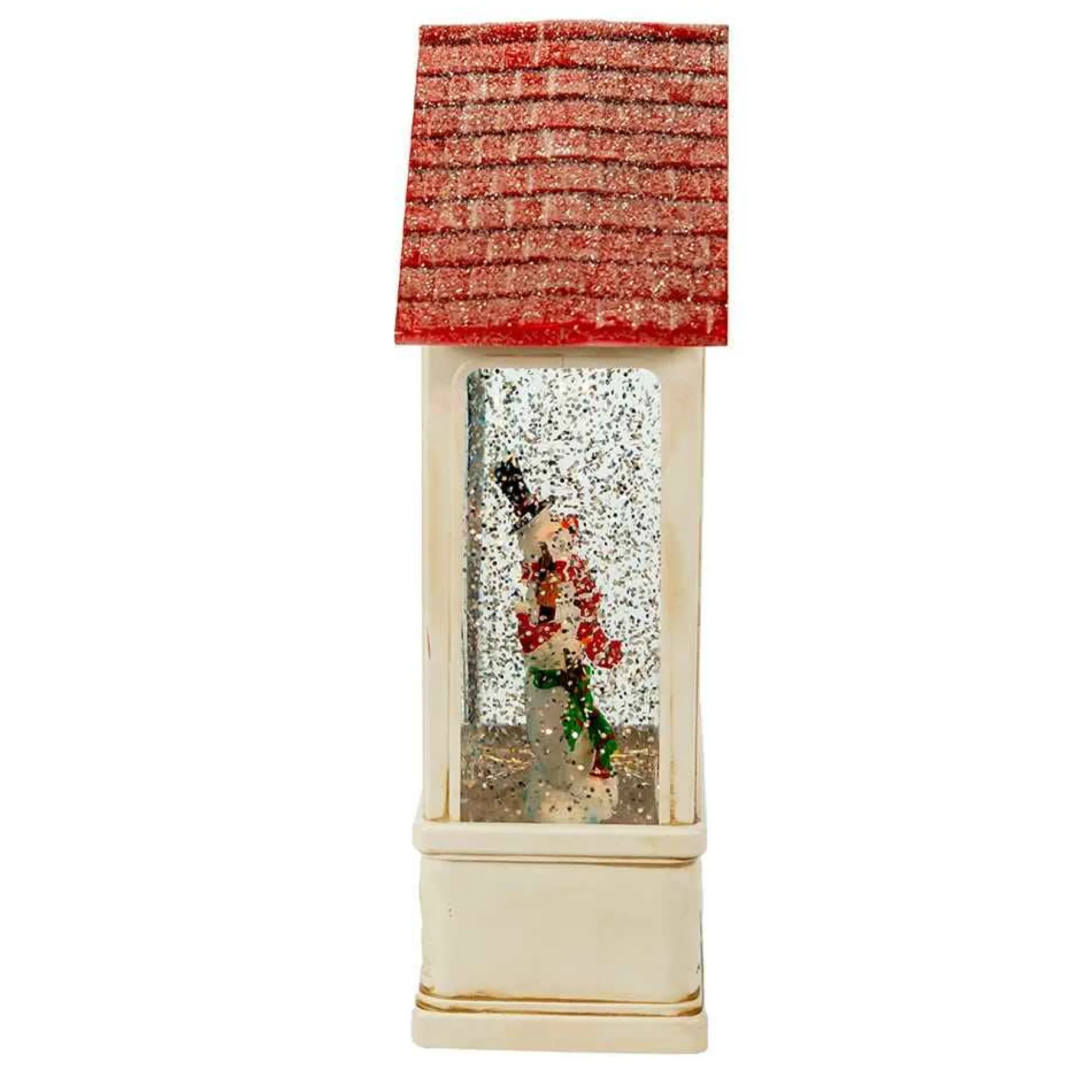 Kurt Adler Tabletop Items* 9.2-Inch Battery-Operated Lighted Snowman House Water Lantern