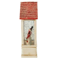 Kurt Adler Tabletop Items* 9.2-Inch Battery-Operated Lighted Snowman House Water Lantern