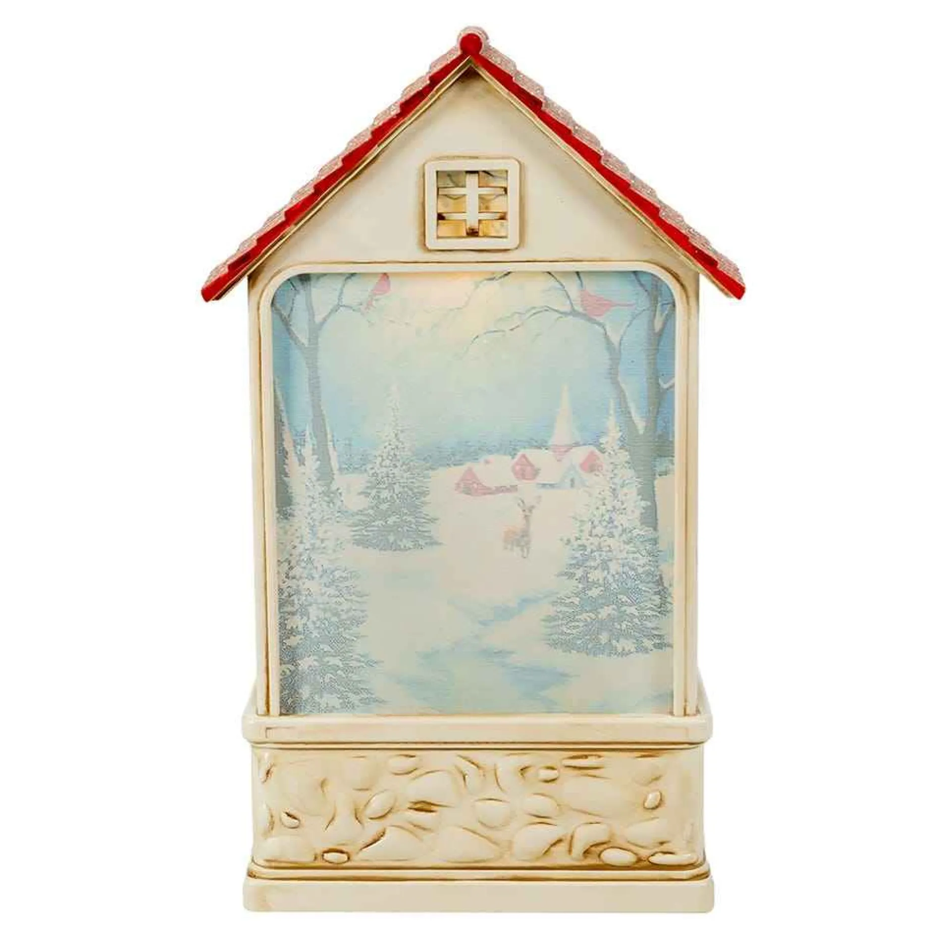 Kurt Adler Tabletop Items* 9.2-Inch Battery-Operated Lighted Snowman House Water Lantern