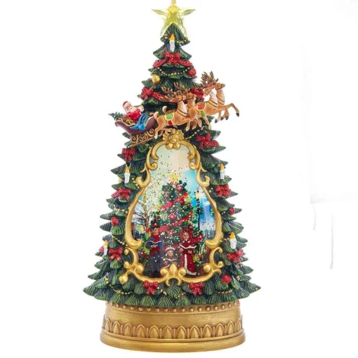 Kurt Adler Tabletop Items* 13.4-Inch Battery-Operated Musical Water Santa Tree