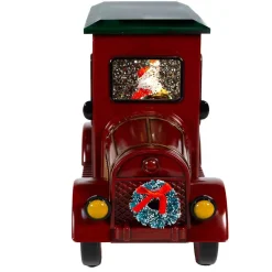 Kurt Adler Tabletop Items* 6.5-Inch Battery-Operated Lit Santa Truck Water Lantern