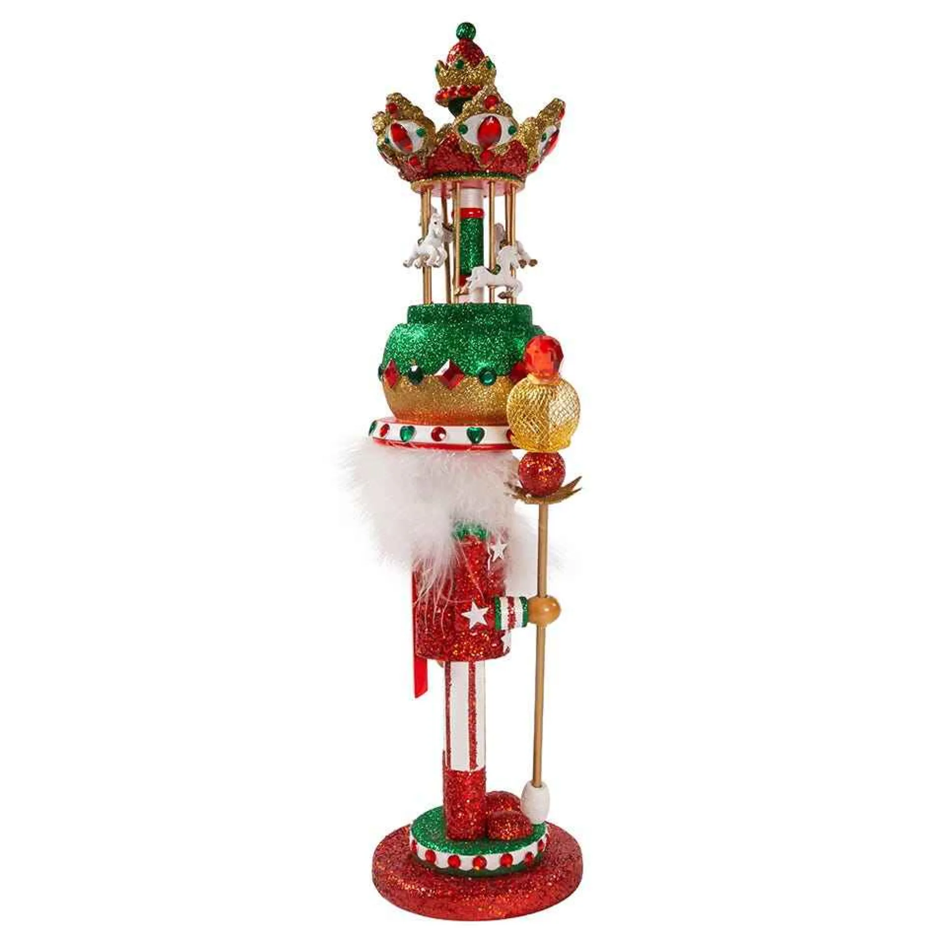 Kurt Adler Tabletop Items* 18-Inch Carousel Hat Musical Nutcracker