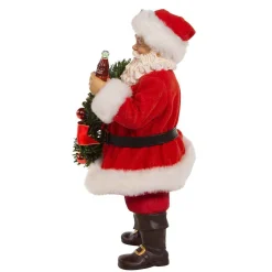 Kurt Adler Tabletop Items* 10.5-Inch Fabriche™ Coca-Cola® Battery Operated Santa With Lighted Wreath