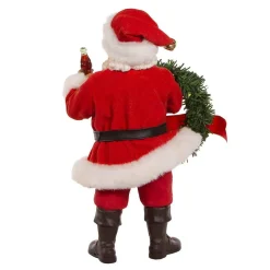 Kurt Adler Tabletop Items* 10.5-Inch Fabriche™ Coca-Cola® Battery Operated Santa With Lighted Wreath