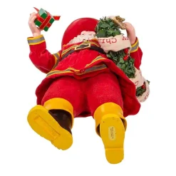Kurt Adler Tabletop Items* 11-Inch Fabriche Fireman Santa With Wreath And Hose