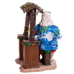 Kurt Adler Tabletop Items* 11-Inch Fabriche™ Beach Santa Sitting At Tiki Bar