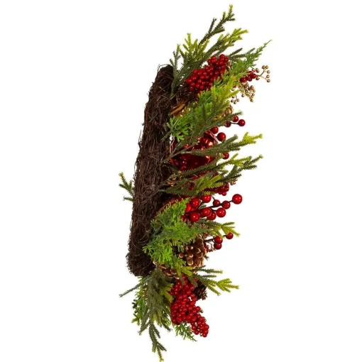 Kurt Adler Wreaths* 24-Inch Un-Lit Decorated Green Rattan Wreath