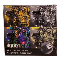 Kurt Adler Lawn And Outdoor Decor* 3000-Light 98-Foot Cluster Garland With Cool White Led Lights