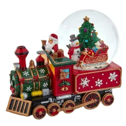 Kurt Adler Tabletop Items* 120Mm Musical Santa Driving Train Water Globe