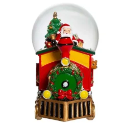 Kurt Adler Tabletop Items* 120Mm Musical Santa Driving Train Water Globe