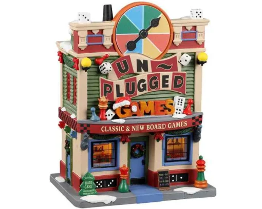 Lemax Village Collection Lighted Buildings* Unplugged Games #25894