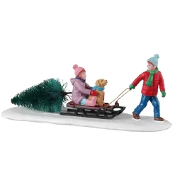 Lemax Village Collection Table Accents* Bringing Home Our Tree #33628