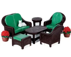 Lemax Village Collection Accessories* Wicker Lawn Set, Set Of 8 Table Accent #64077
