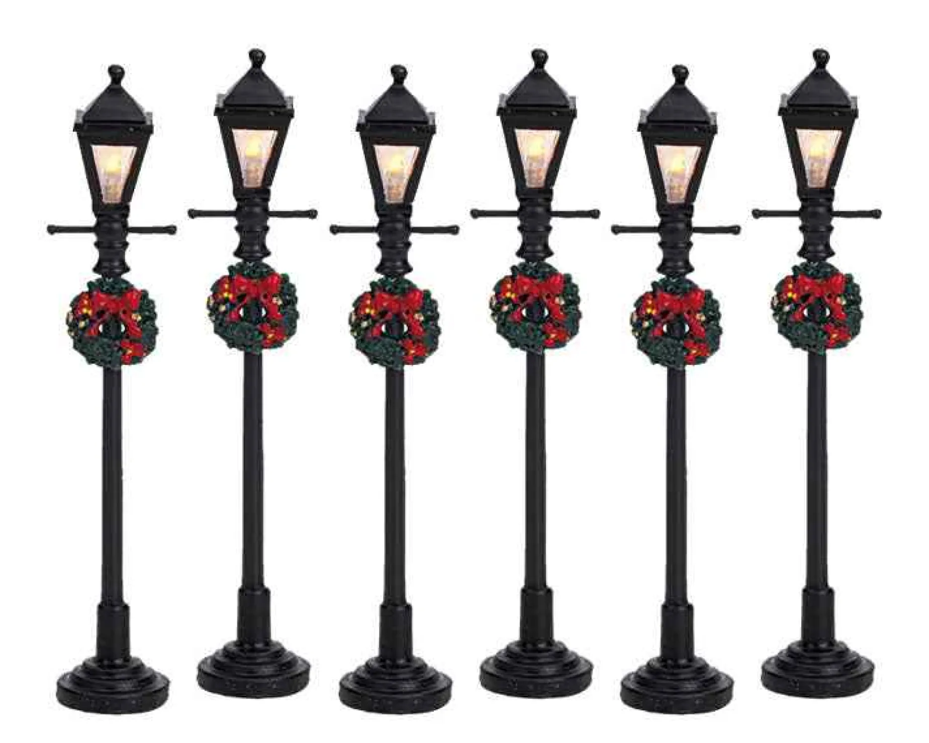 Lemax Village Collection Figurines* Gas Lantern Street Lamp, Set Of 6, B/O #64499