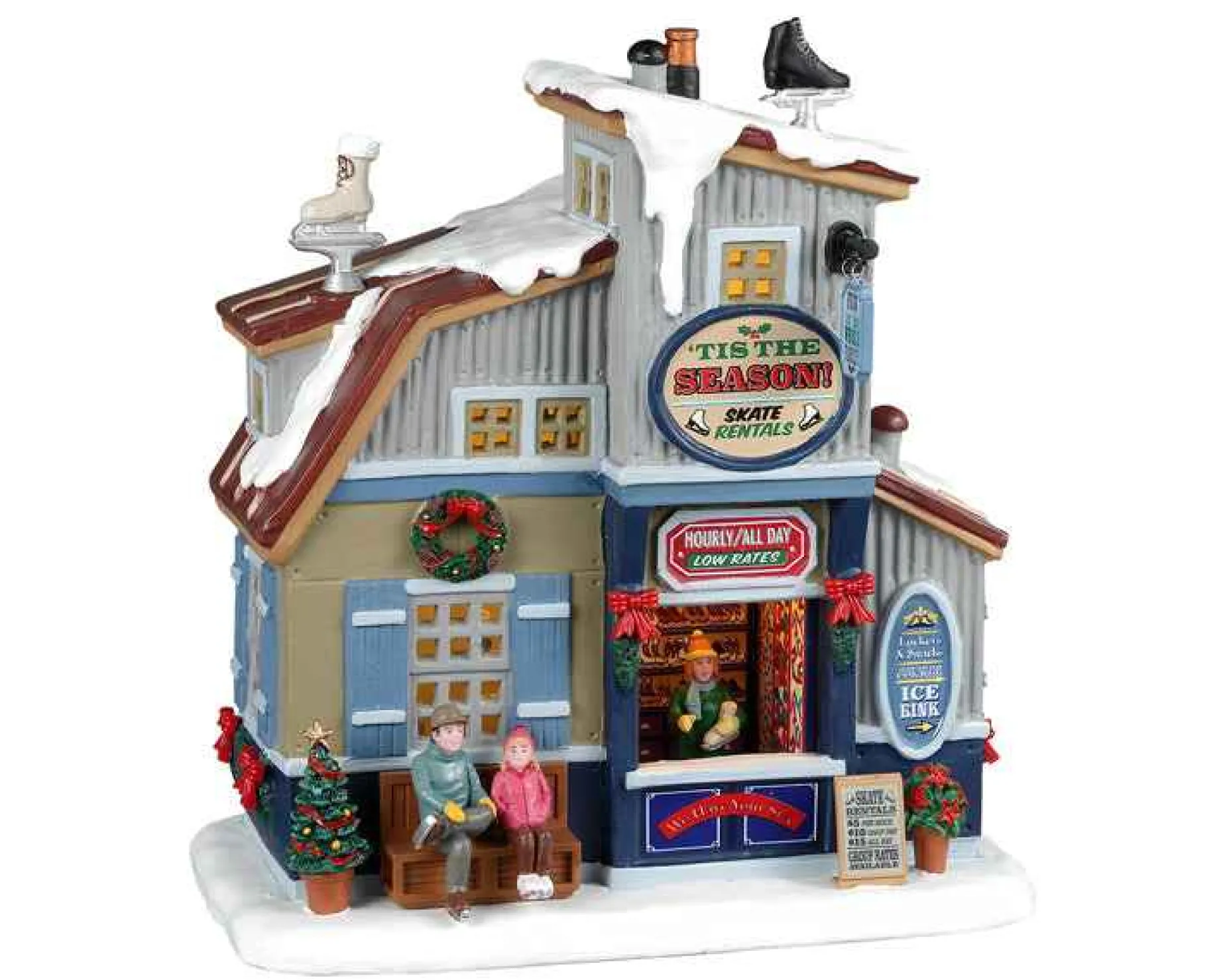 Lemax Village Collection Lighted Buildings* Tis The Season Skate Rentals #25883