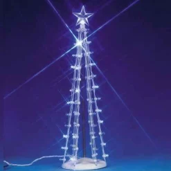 Lemax Village Collection Lighted Accessories* Lighted Silhouette Tree Blue Large #74657