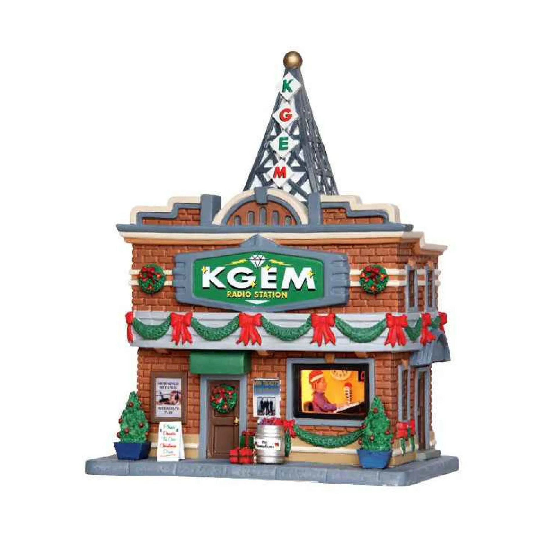 Lemax Village Collection Lighted Buildings* Kgem Radio Station #35587