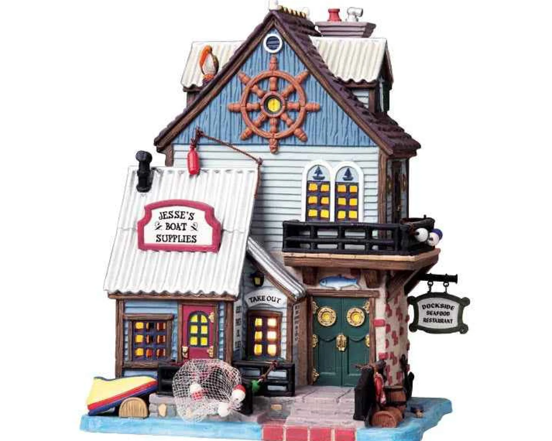 Lemax Village Collection Lighted Buildings* Jesse's Boat Supplies & Restaurant #85698