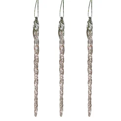 Gerson International Ornaments*20-Pack, Real Spun Glass Hanging Icicle Ornaments (Set Of 3, 60Pc Total)