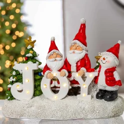 Gerson International Tabletop Items*Santa And Snowman Tabletop Sign, Christmas Holiday Decor