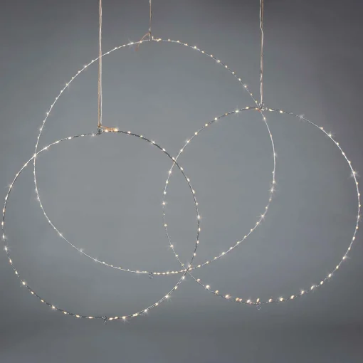 Gerson International Lawn And Outdoor Decor*Set Of 3 Whimsical Rings, Warm White Battery Operated Led